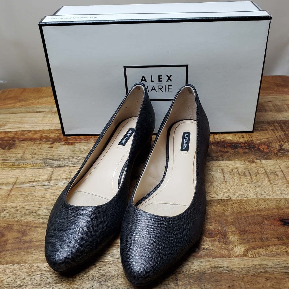 Alex Marie Moriah Metallic wedge pumps